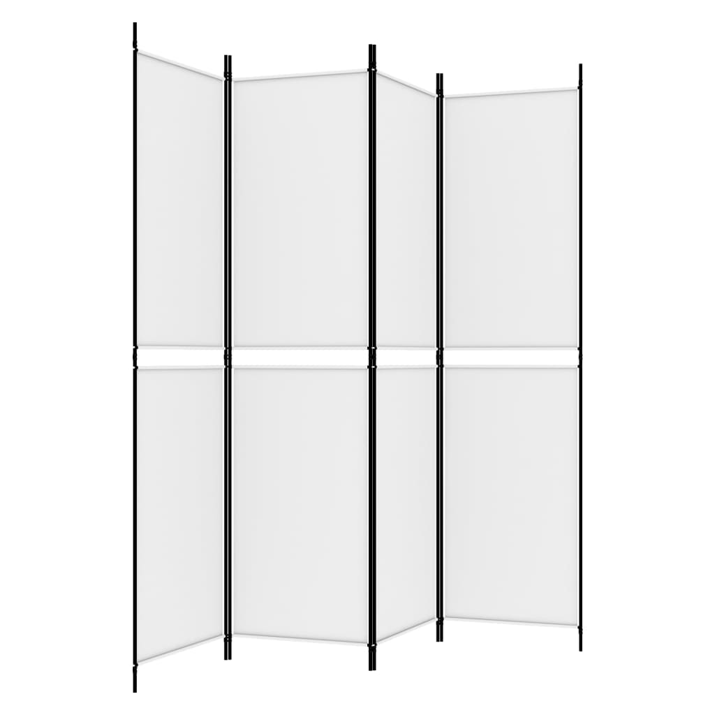 vidaXL 4-Panel Room Divider White 200x200 cm Fabric