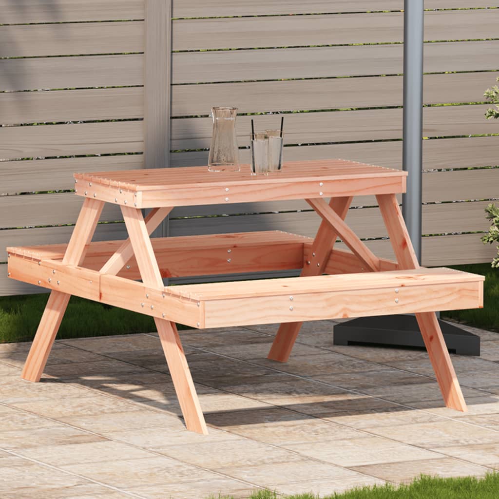 vidaXL Picnic Table 105x134x75 cm Solid Wood Douglas