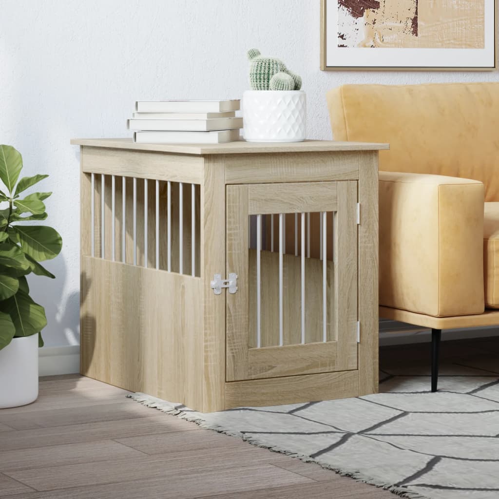 vidaXL Dog Crate Furniture Sonoma Oak 45x62x59 cm Engineered Wood