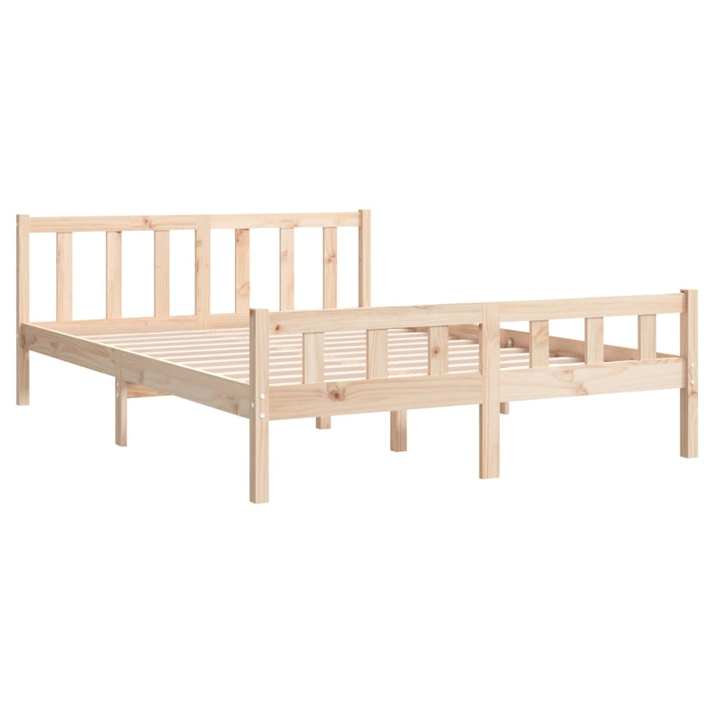 vidaXL Bed Frame without Mattress Solid Wood King Size