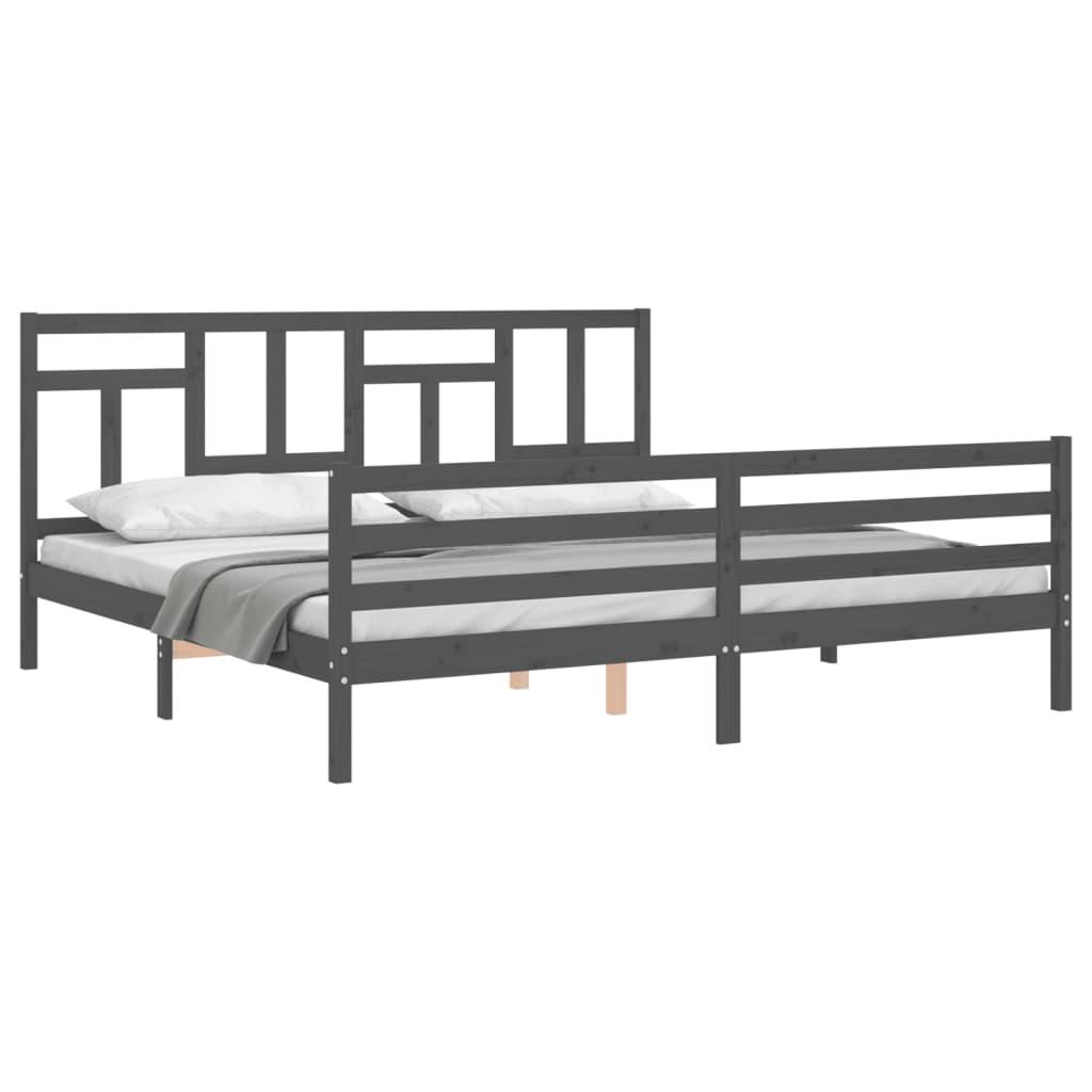 vidaXL Bed Frame without Mattress Grey 200x200 cm Solid Wood