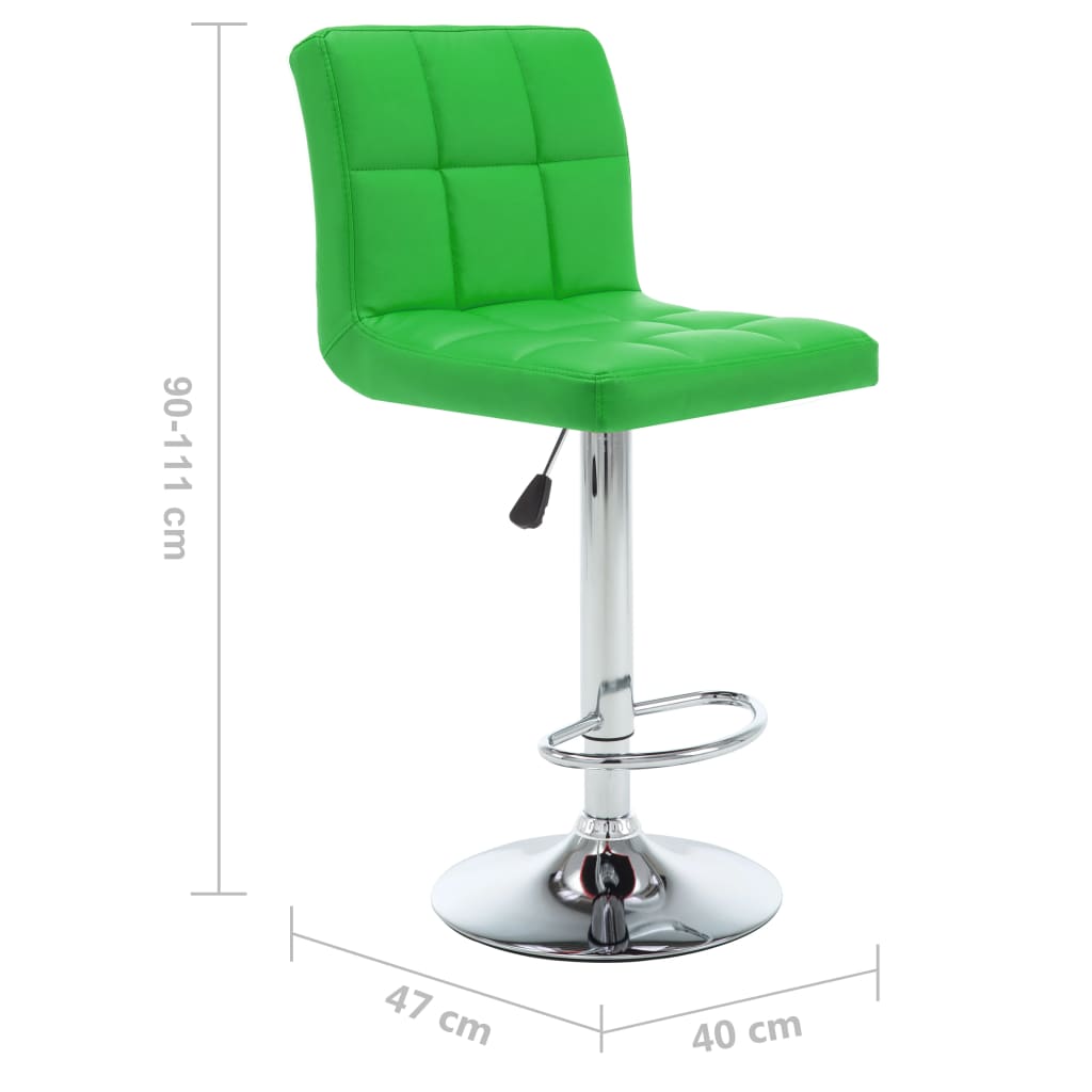 vidaXL Bar Stools 2 pcs Green Faux Leather