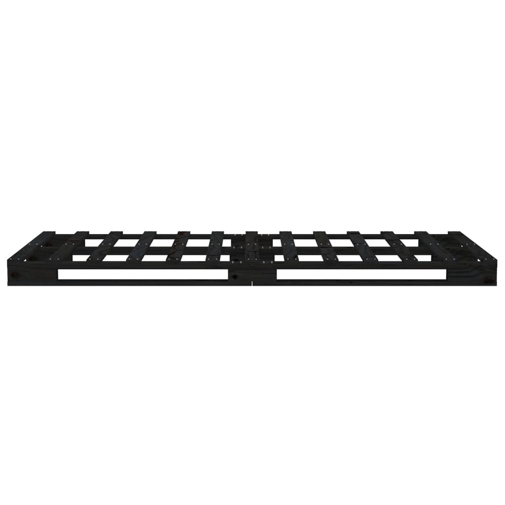 vidaXL Pallet Bed without Mattress Black Single Solid Wood