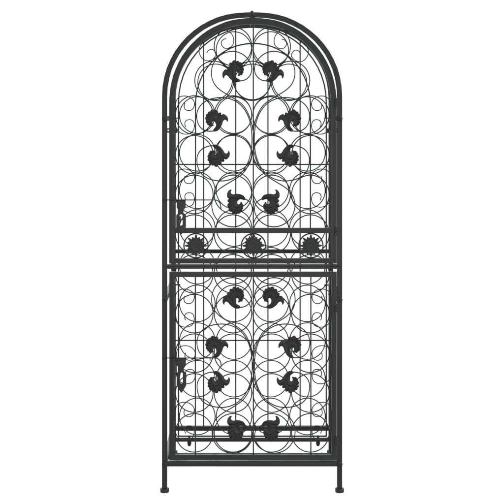 vidaXL Wine Rack for 41 Bottles Black 45x36x120 cm Wrought Iron