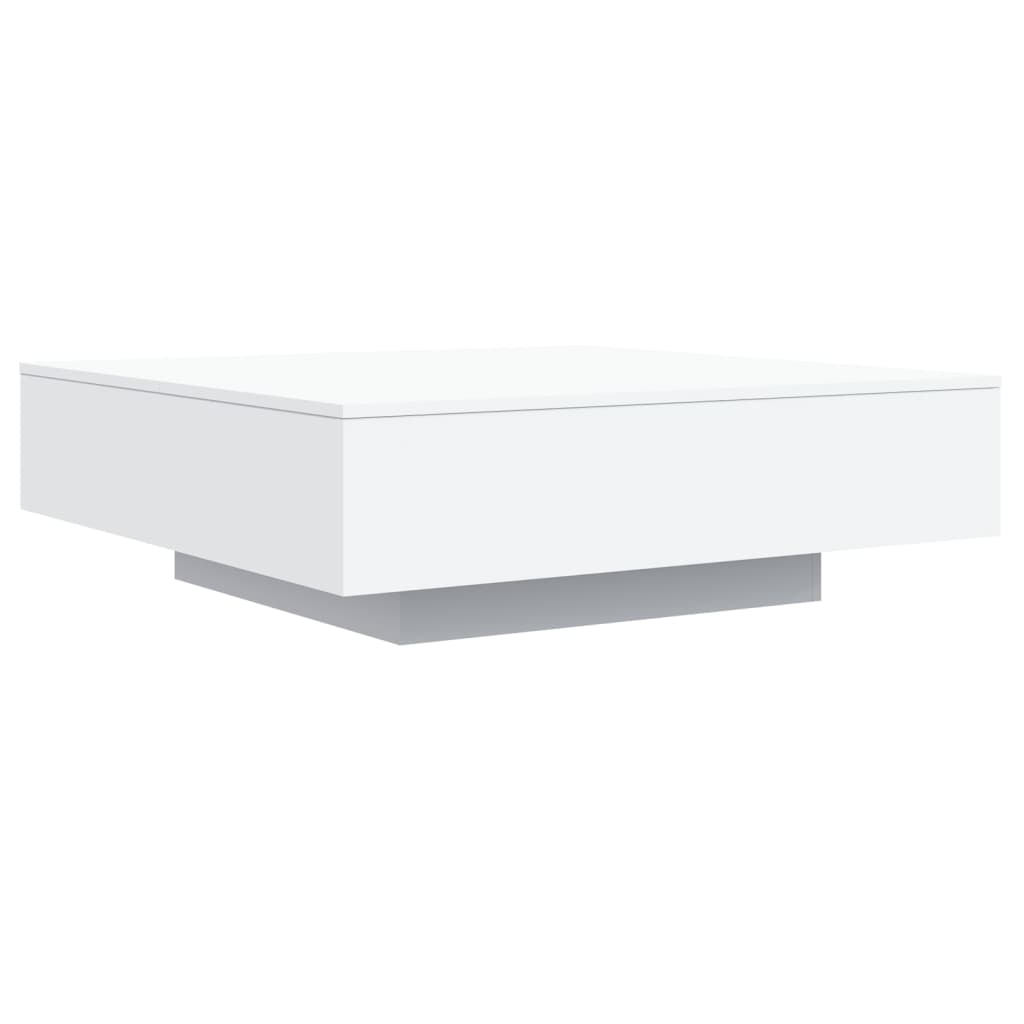 vidaXL Coffee Table with LED Lights White 100x100x31 cm