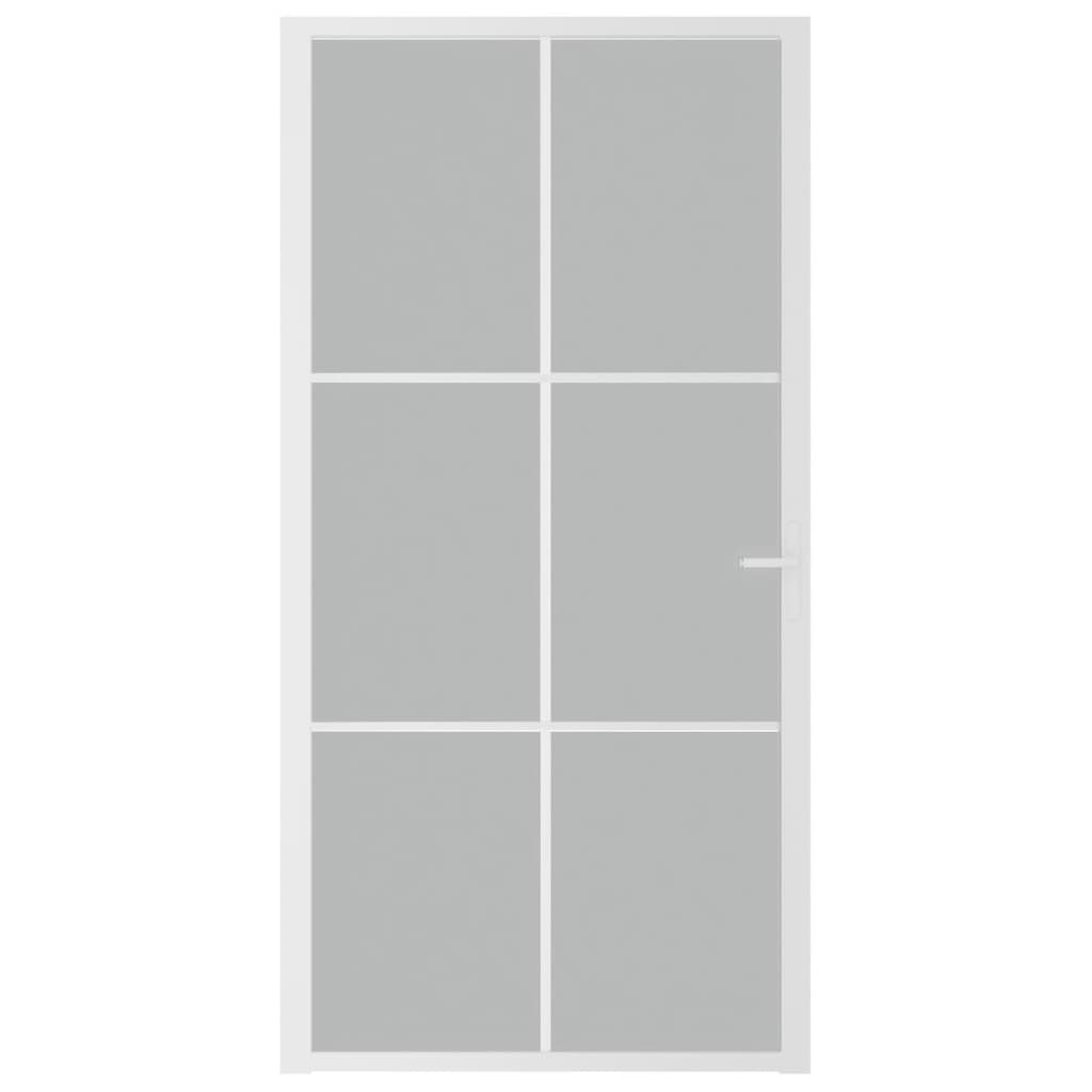 vidaXL Interior Door 102.5x201.5 cm White Matt Glass and Aluminium