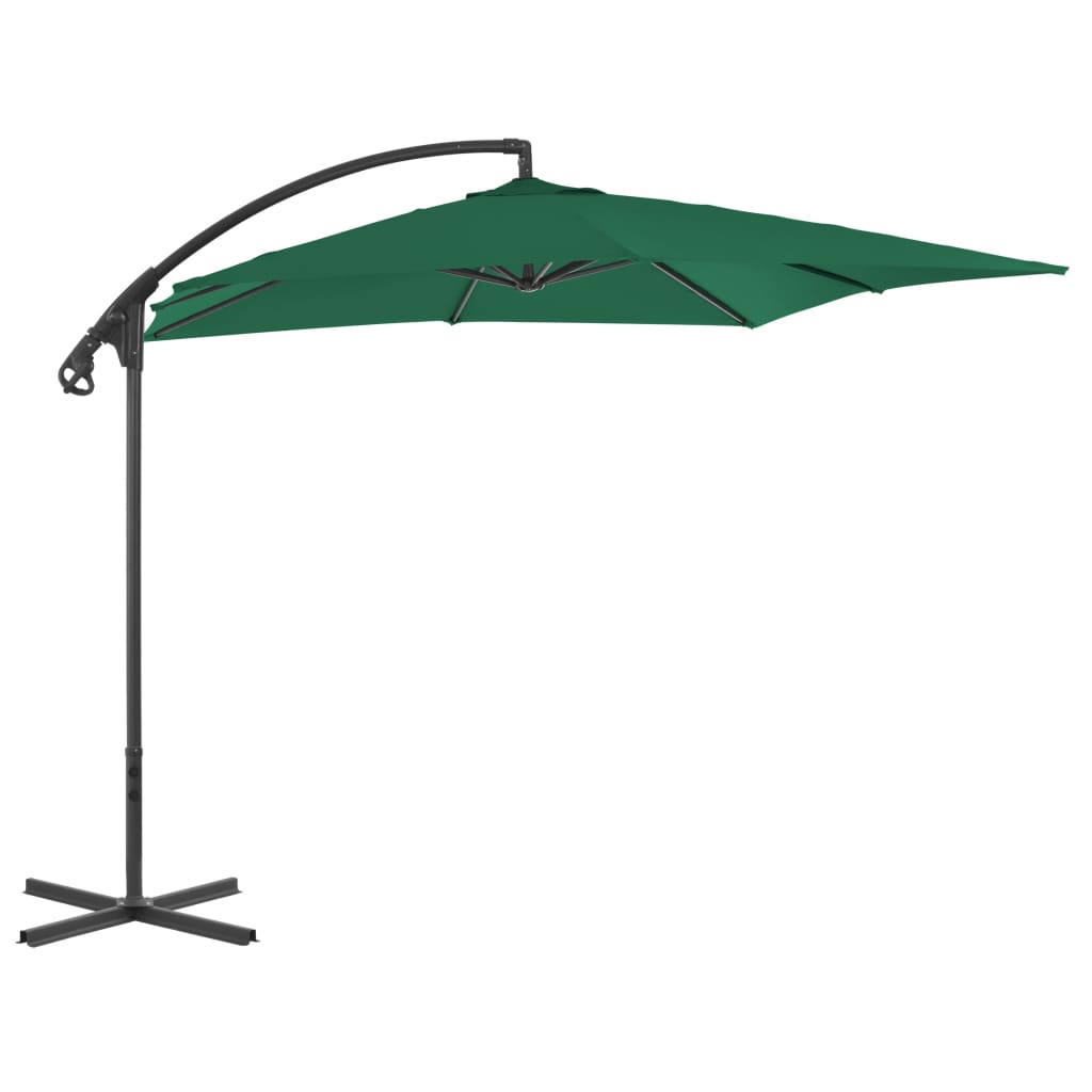 vidaXL Cantilever Garden Parasol with Steel Pole 250x250 cm Green