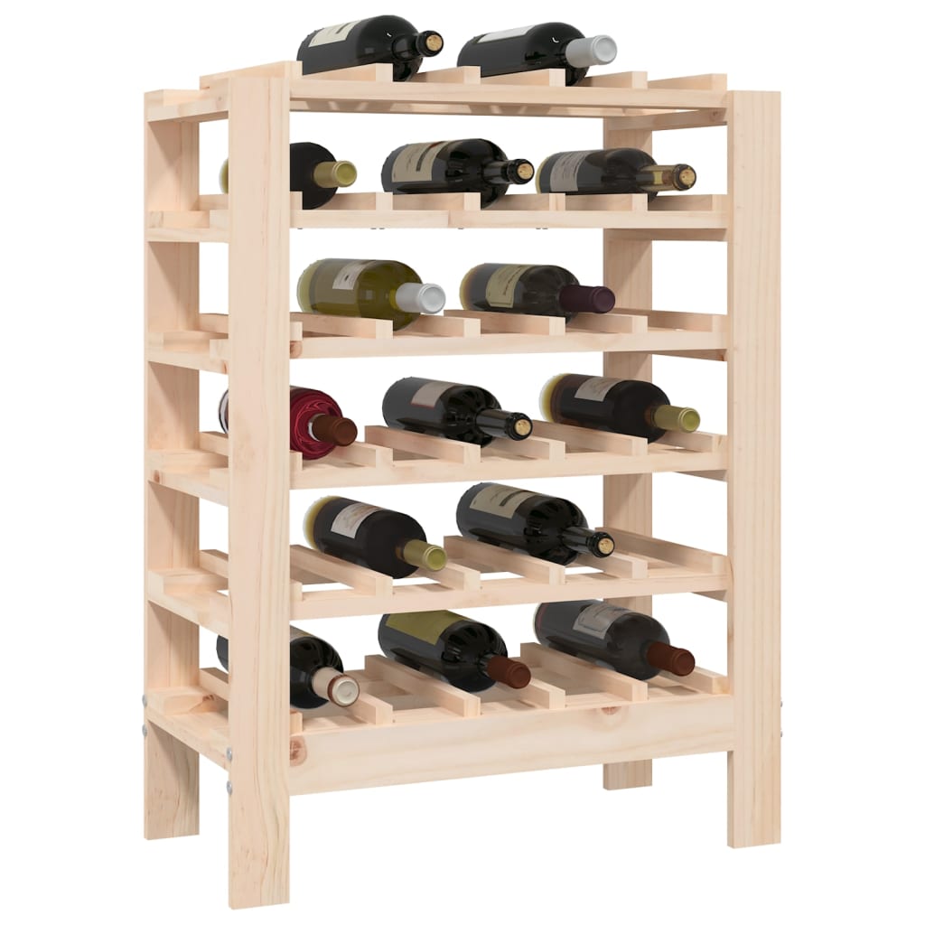 vidaXL Wine Rack 61.5x30x82 cm Solid Wood Pine