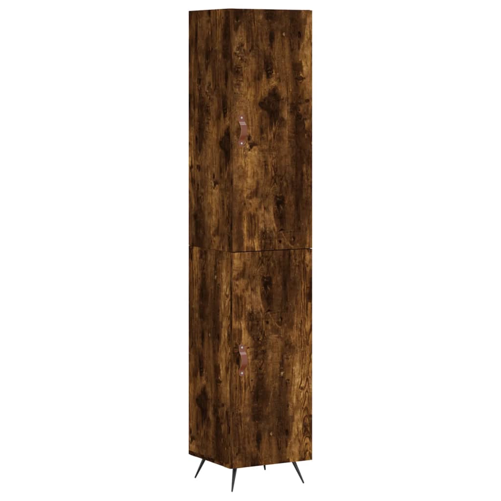 vidaXL Highboard Smoked Oak 34.5x34x180 cm Engineered Wood