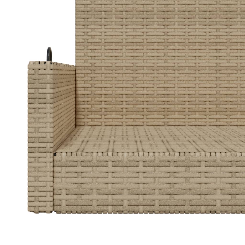 vidaXL Swing Bench Beige 119x56x48 cm Poly Rattan