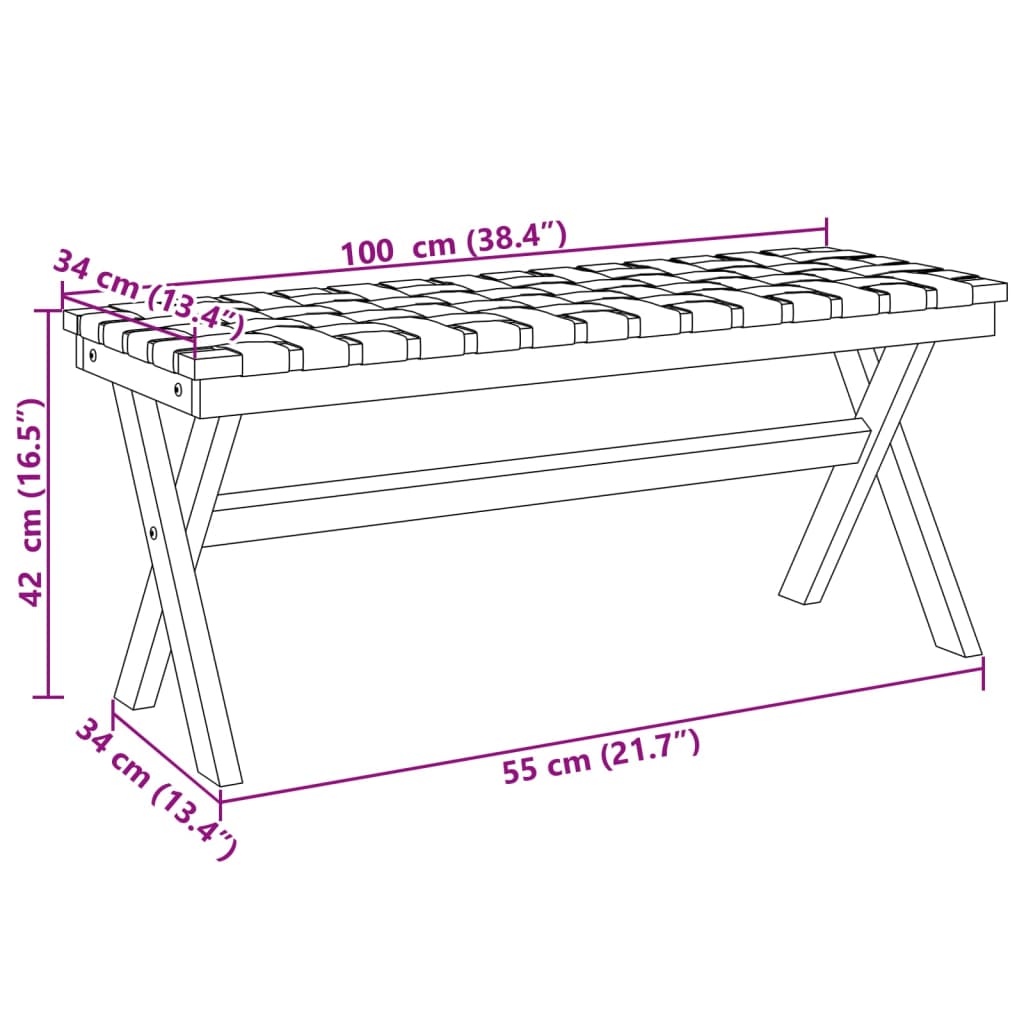 vidaXL Garden Bench Dark Blue Solid Wood Acacia and Fabric