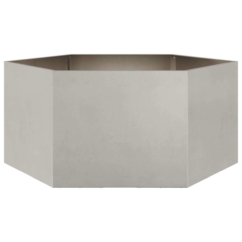 vidaXL Garden Planter Hexagon 104x90x45 cm Stainless Steel