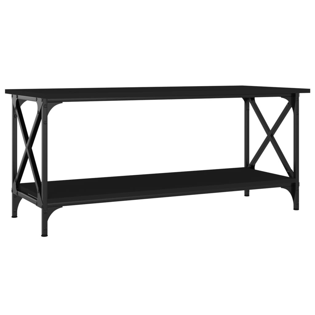 vidaXL Coffee Table Black 100x45x45 cm Engineered Wood and Iron