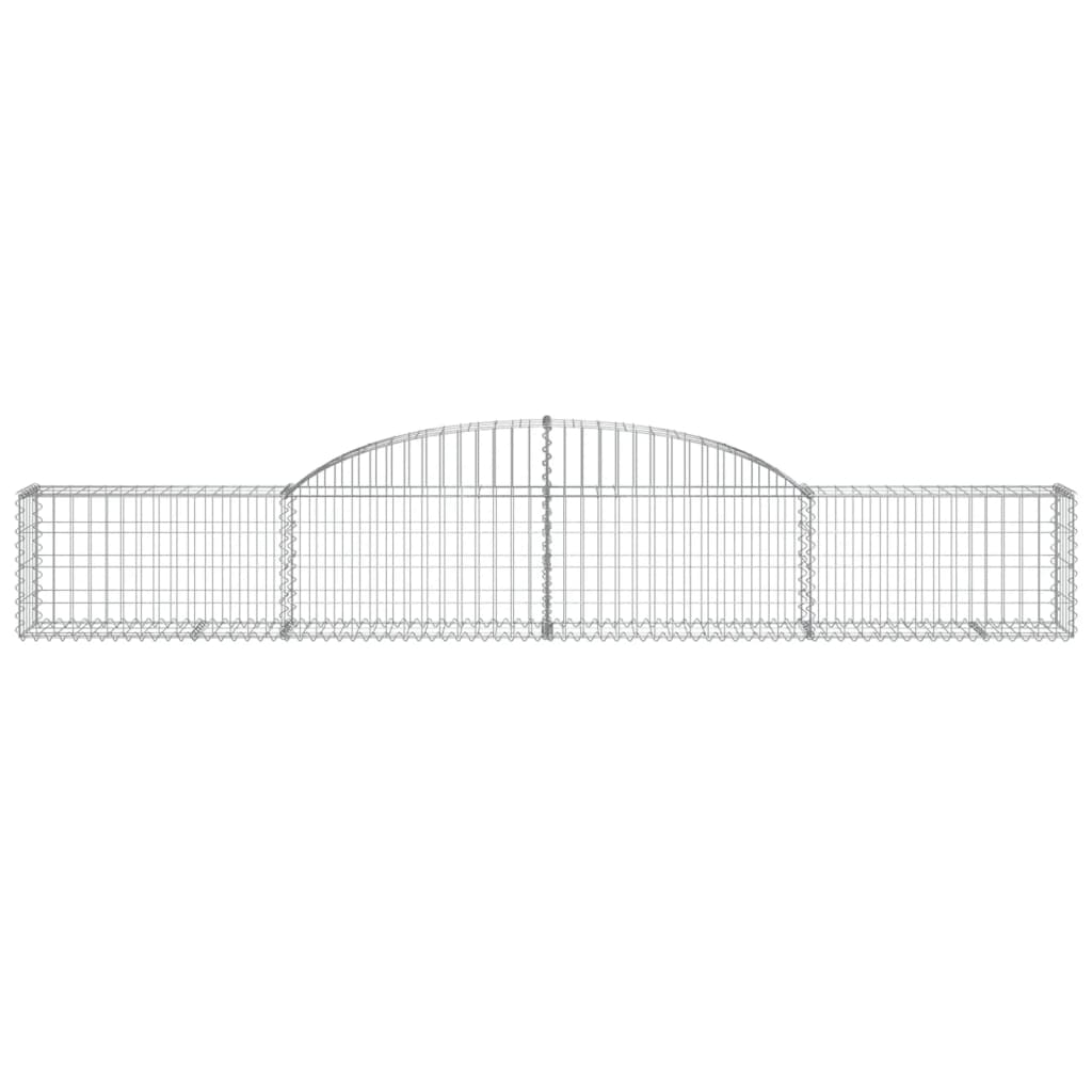 vidaXL Arched Gabion Baskets 13 pcs 300x30x40/60 cm Galvanised Iron