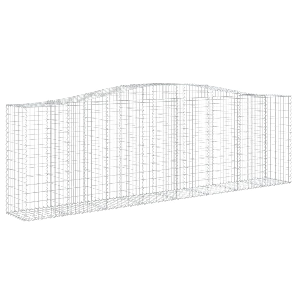 vidaXL Arched Gabion Basket 400x50x120/140 cm Galvanised Iron