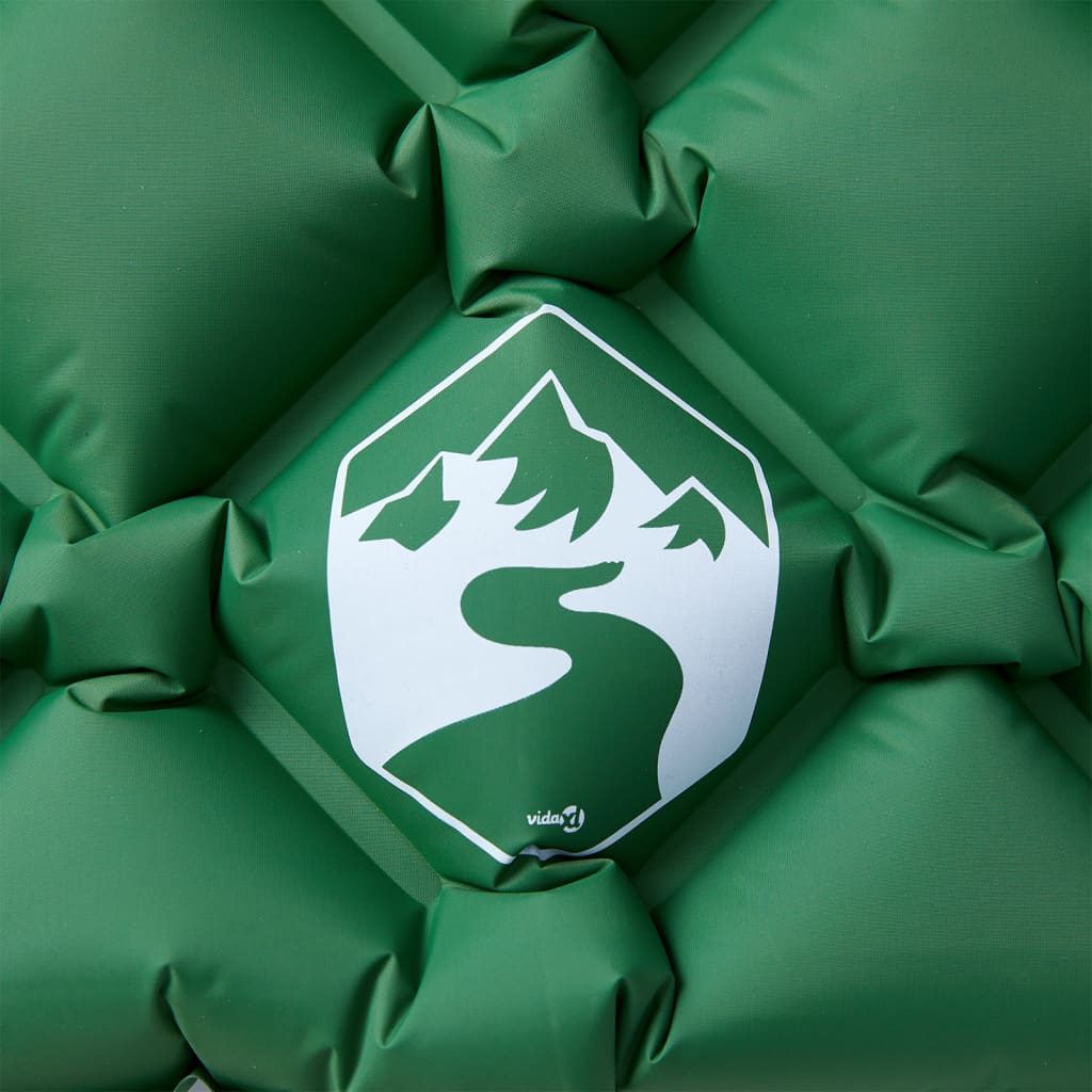 vidaXL Inflating Camping Mattress with Pillow 1-Person Green