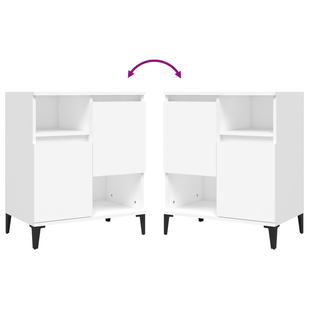 vidaXL Sideboards 2 pcs White 60x35x70 cm Engineered Wood