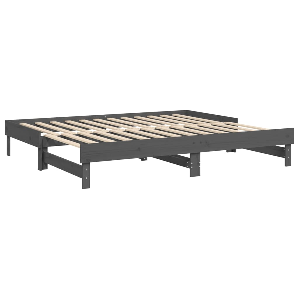 vidaXL Pull-out Day Bed without Mattress Grey 2x(90x200) cm