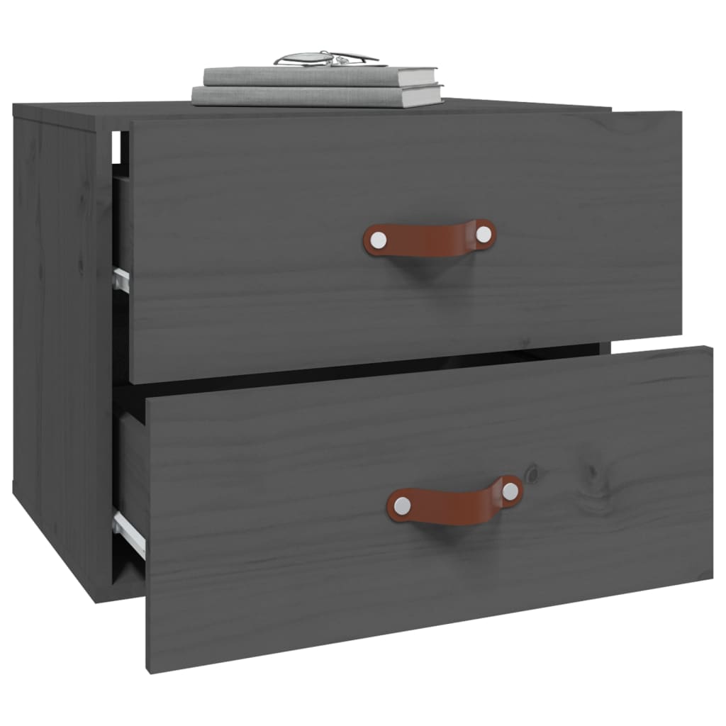 vidaXL Wall-mounted Bedside Cabinets 2 pcs Grey 50x36x40 cm