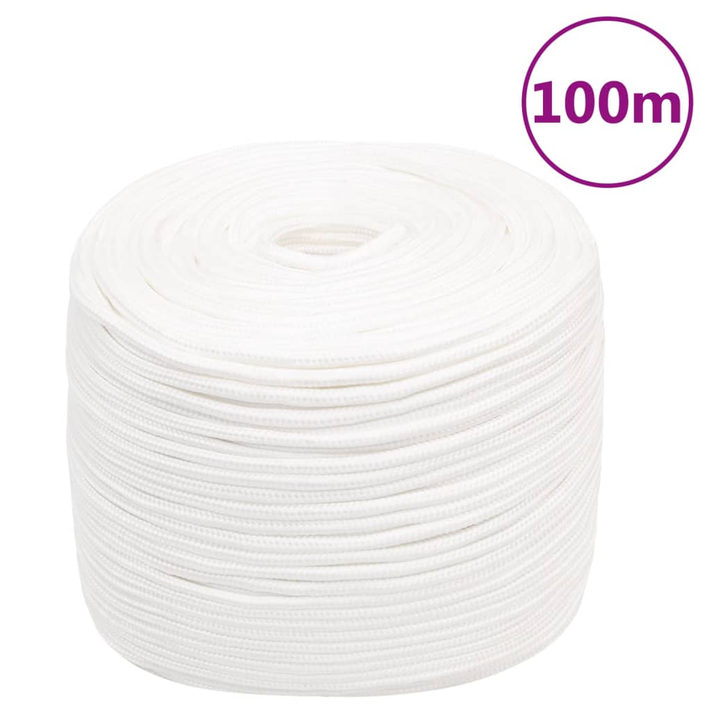 vidaXL Boat Rope Full White 8 mm 100 m Polypropylene