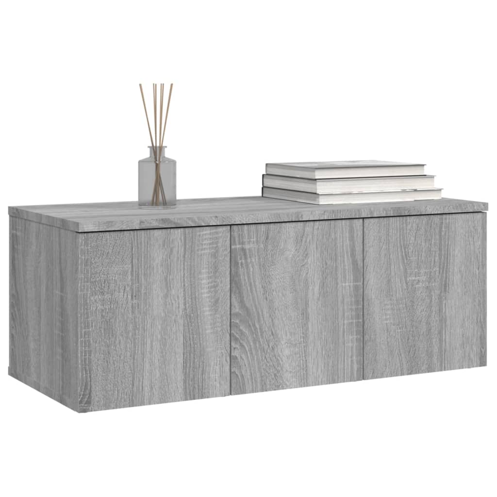 vidaXL TV Cabinet Grey Sonoma 80x34x30 cm Engineered Wood