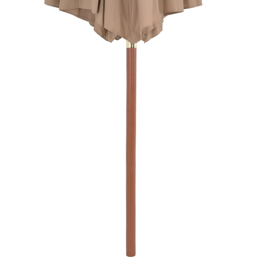 vidaXL Garden Parasol with Wooden Pole 300 cm Taupe