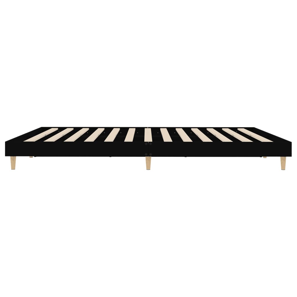 vidaXL Bed Frame without Mattress Black 200x200 cm Engineered Wood