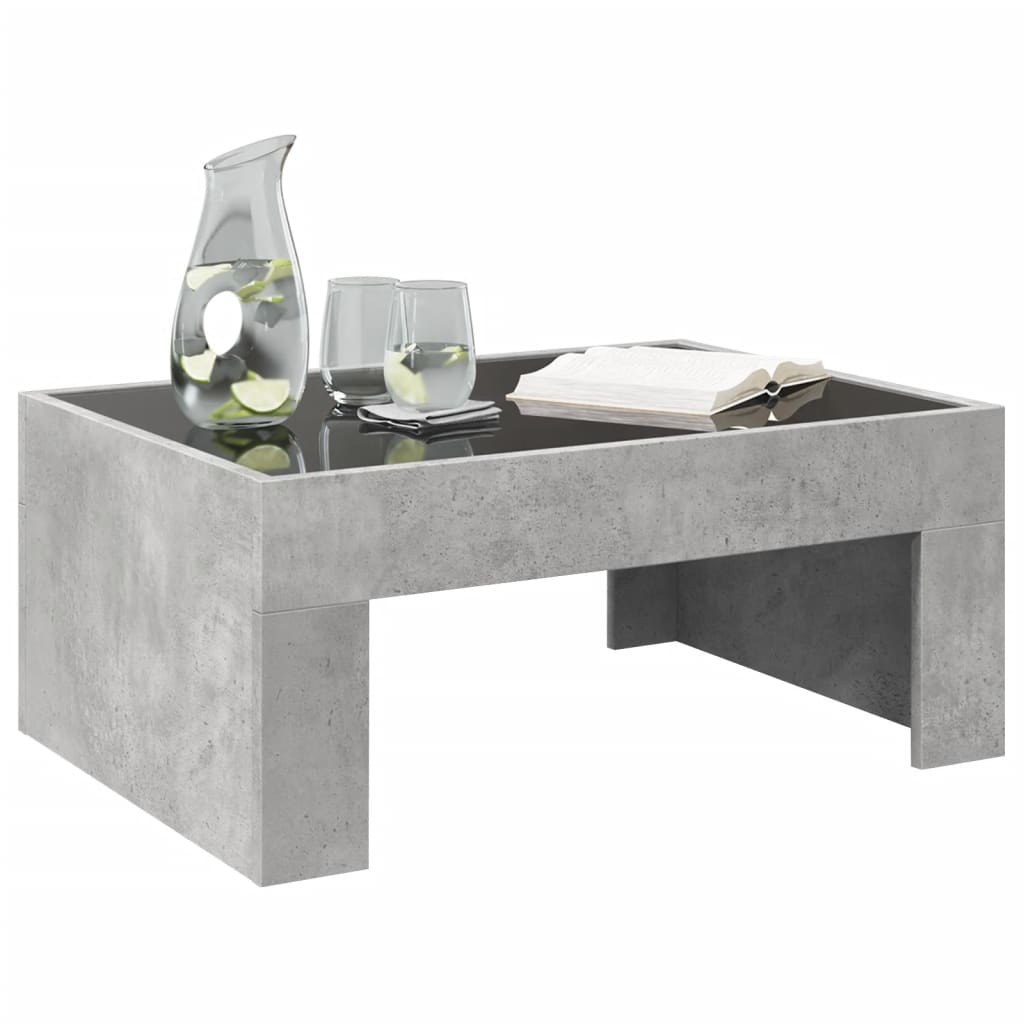 vidaXL Coffee Table with Infinity LED Concrete Grey 70x50x30 cm