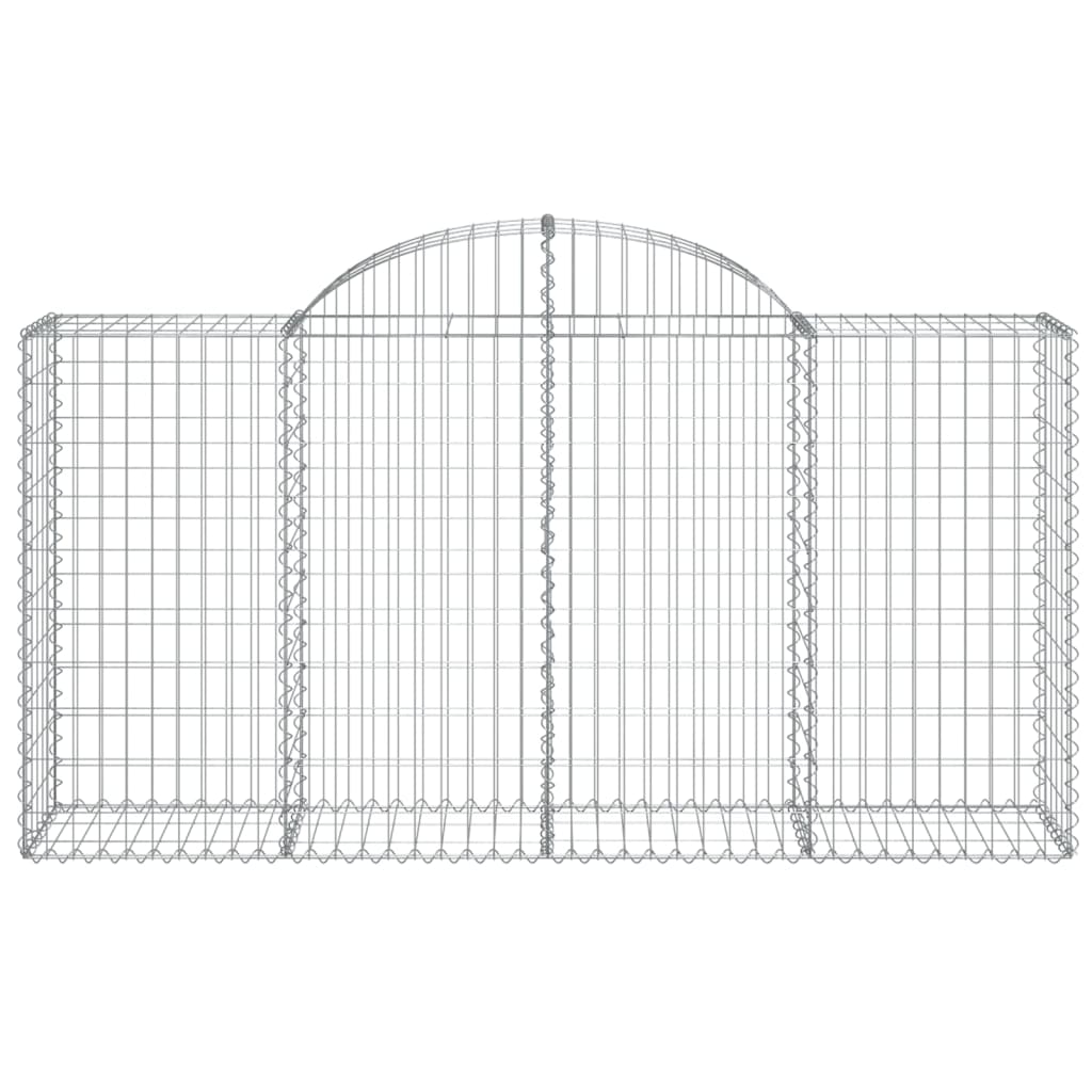 vidaXL Arched Gabion Baskets 13 pcs 200x50x100/120 cm Galvanised Iron