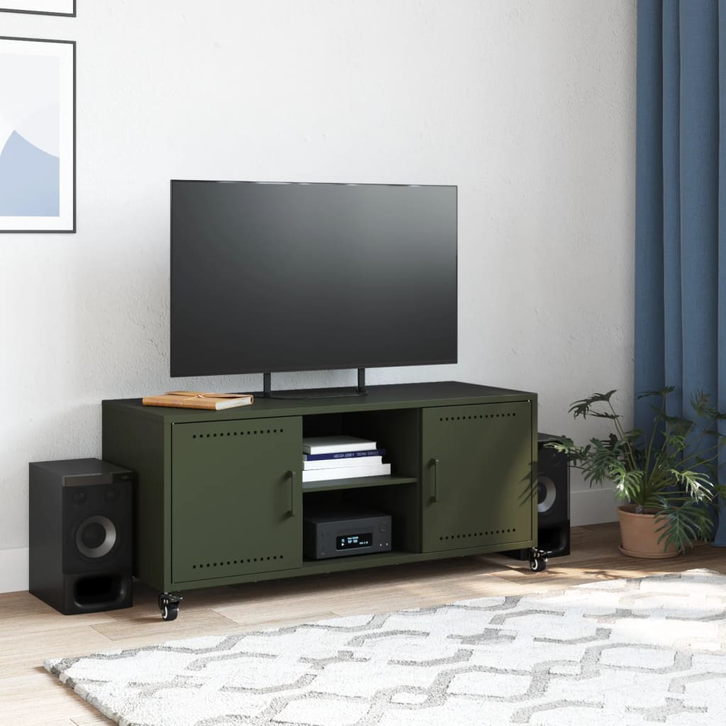 vidaXL TV Cabinet Olive Green 100.5x39x43.5 cm Steel