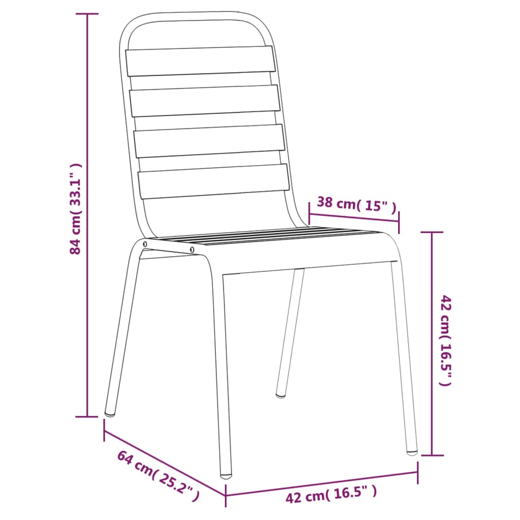 vidaXL 11 Piece Garden Dining Set Anthracite Steel