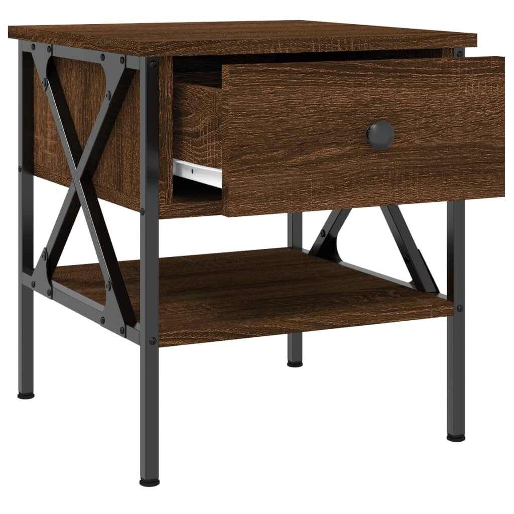 vidaXL Bedside Table Brown Oak 40x42x45 cm Engineered Wood