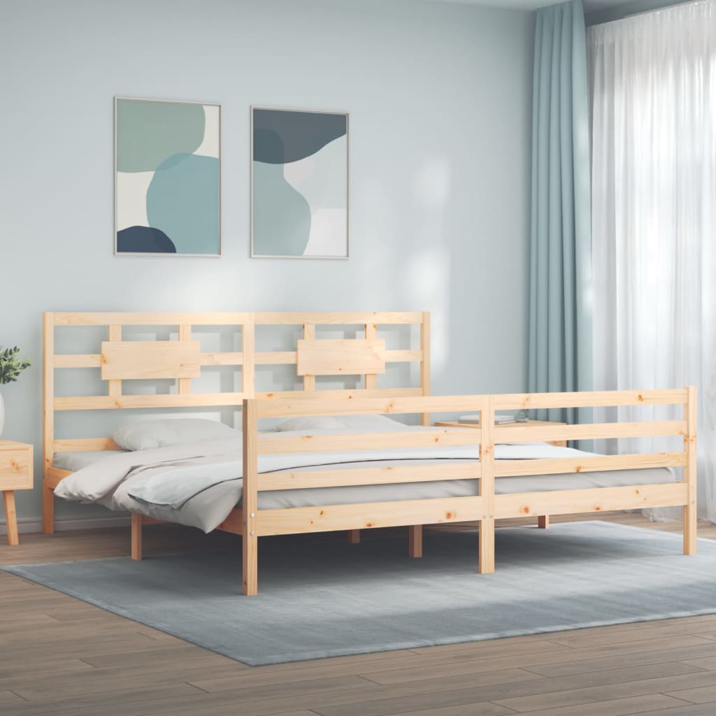 vidaXL Bed Frame without Mattress Super King Size Solid Wood