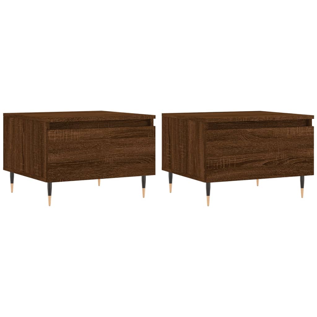 vidaXL Coffee Tables 2 pcs Brown Oak 50x46x35 cm Engineered Wood