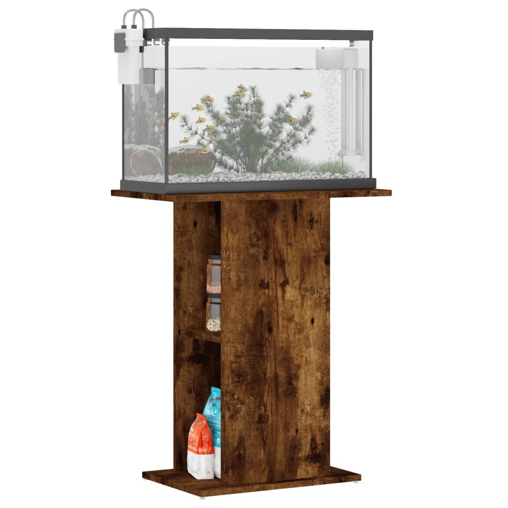 vidaXL Aquarium Stand Smoked Oak 60.5x36x72.5 cm Engineered Wood