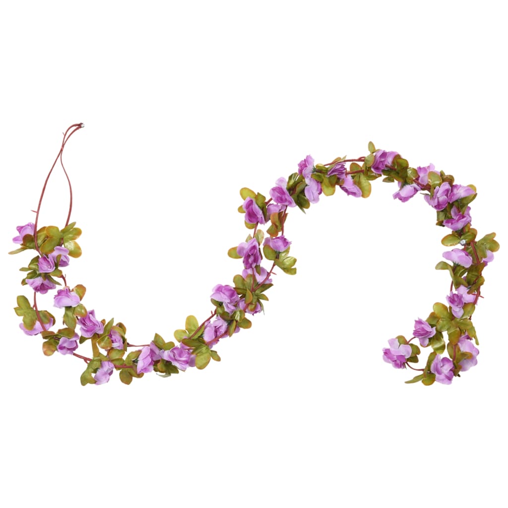 vidaXL Christmas Flower Garlands 6 pcs Light Purple 250 cm