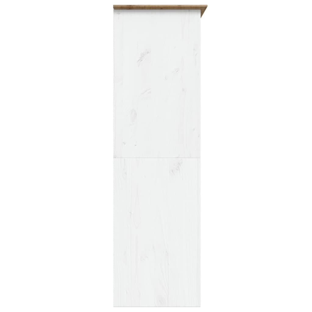 vidaXL Wardrobe BODO White and Brown 151.5x52x176.5cm Solid Wood Pine