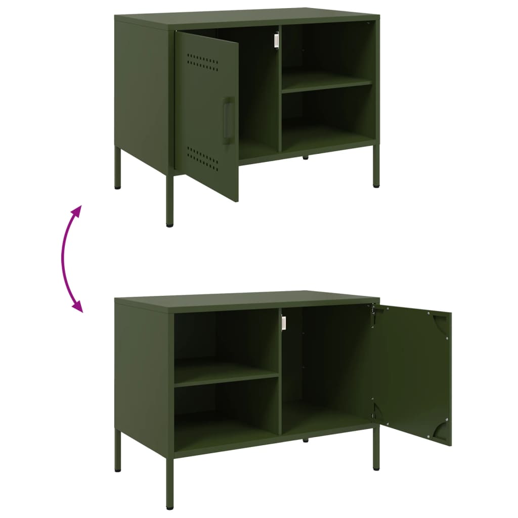 vidaXL TV Cabinet Olive Green 68x39x50.5 cm Steel