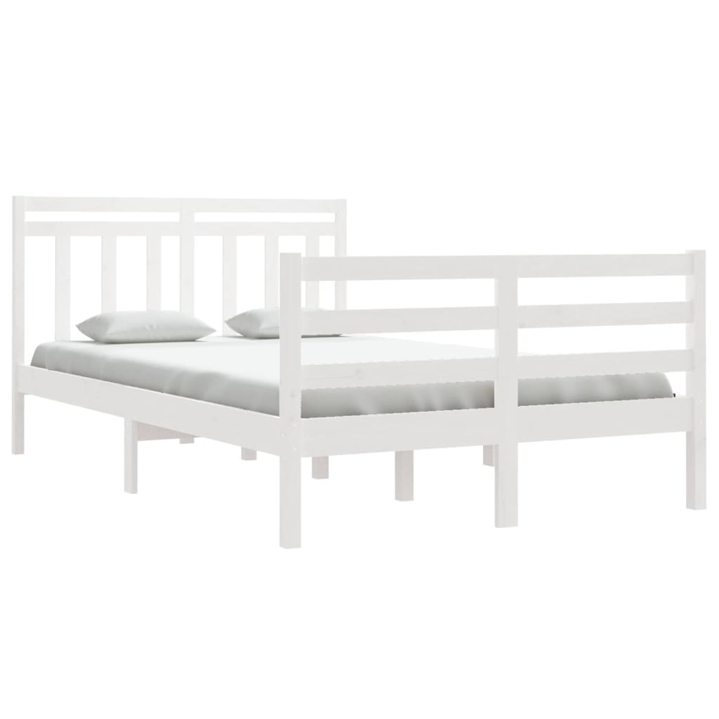 vidaXL Bed Frame White Solid Wood 120x200 cm