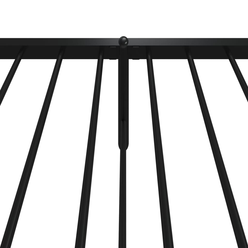 vidaXL Metal Bed Frame without Mattress with Footboard Black 100x190 cm