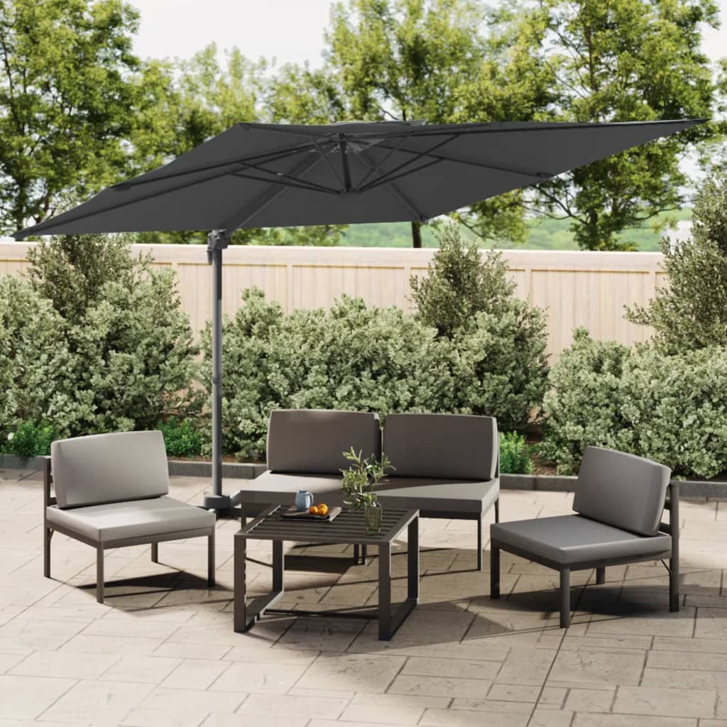 vidaXL Double Top Cantilever Garden Parasol Anthracite 400x300 cm