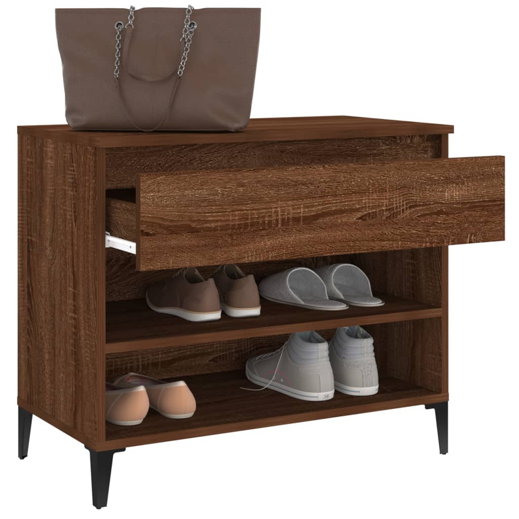 vidaXL Shoe Cabinet Brown Oak 70x36x60 cm Engineered Wood