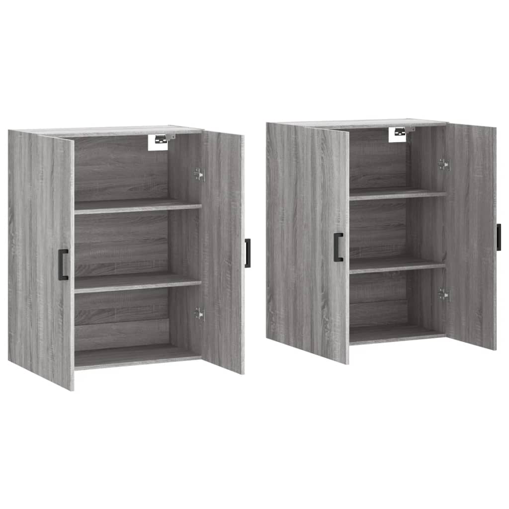 vidaXL Wall Mounted Cabinets 2 pcs Grey Sonoma 69.5x34x90 cm