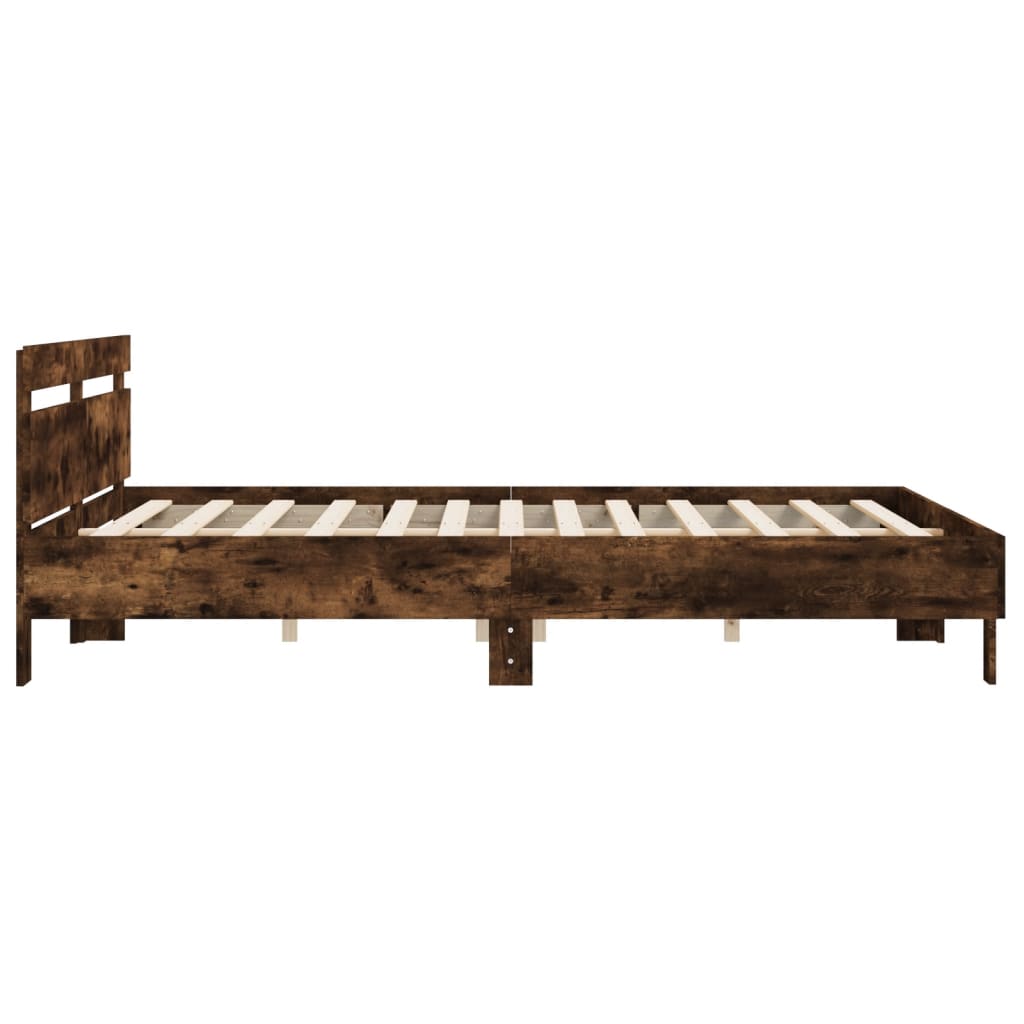 vidaXL Bed Frame without Mattress Smoked Oak 160x200 cm