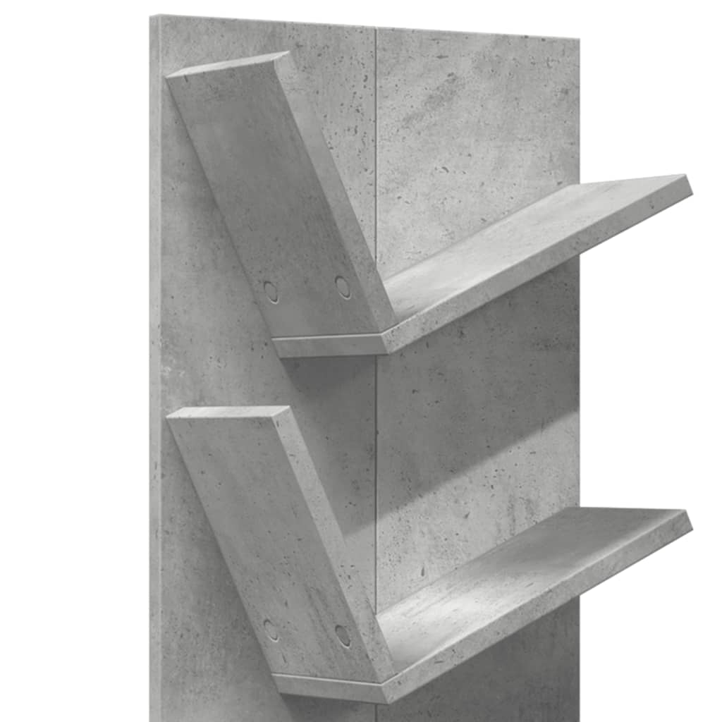 vidaXL Wall Bookshelf 4-Tier Concrete Grey 33x16x90 cm