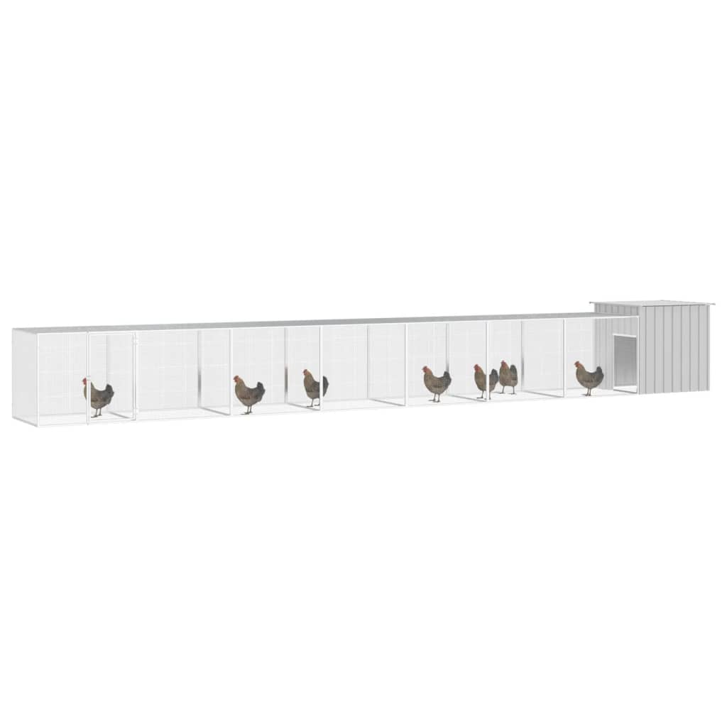 vidaXL Chicken Cage Grey 700x91x100 cm Galvanised Steel