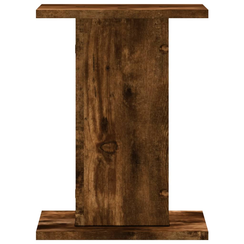 vidaXL Speaker Stands 2 pcs Smoked Oak 30x30x40 cm Engineered Wood