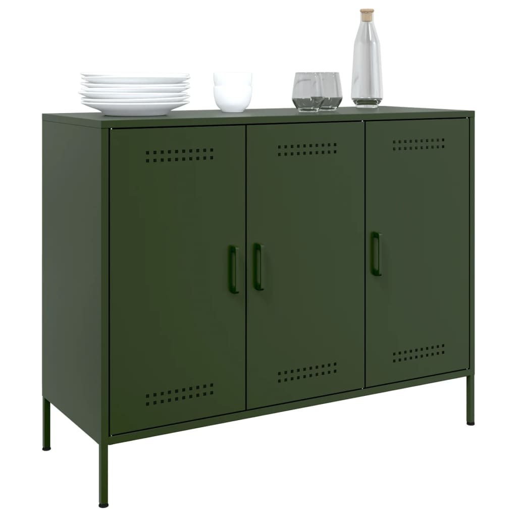 vidaXL Sideboard Olive Green 100.5x39x79 cm Steel