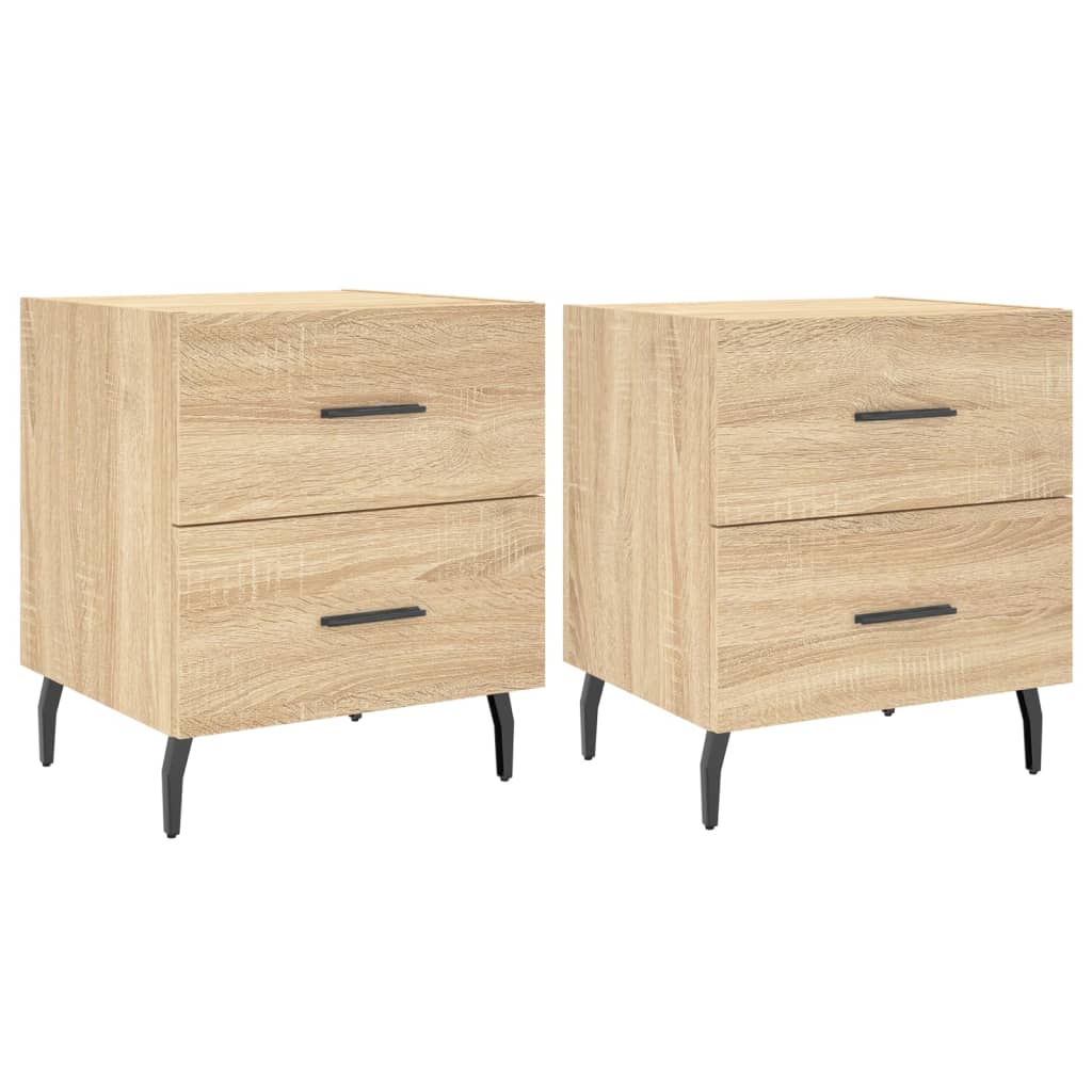 vidaXL Bedside Cabinets 2 pcs Sonoma Oak 40x35x47.5 cm Engineered Wood