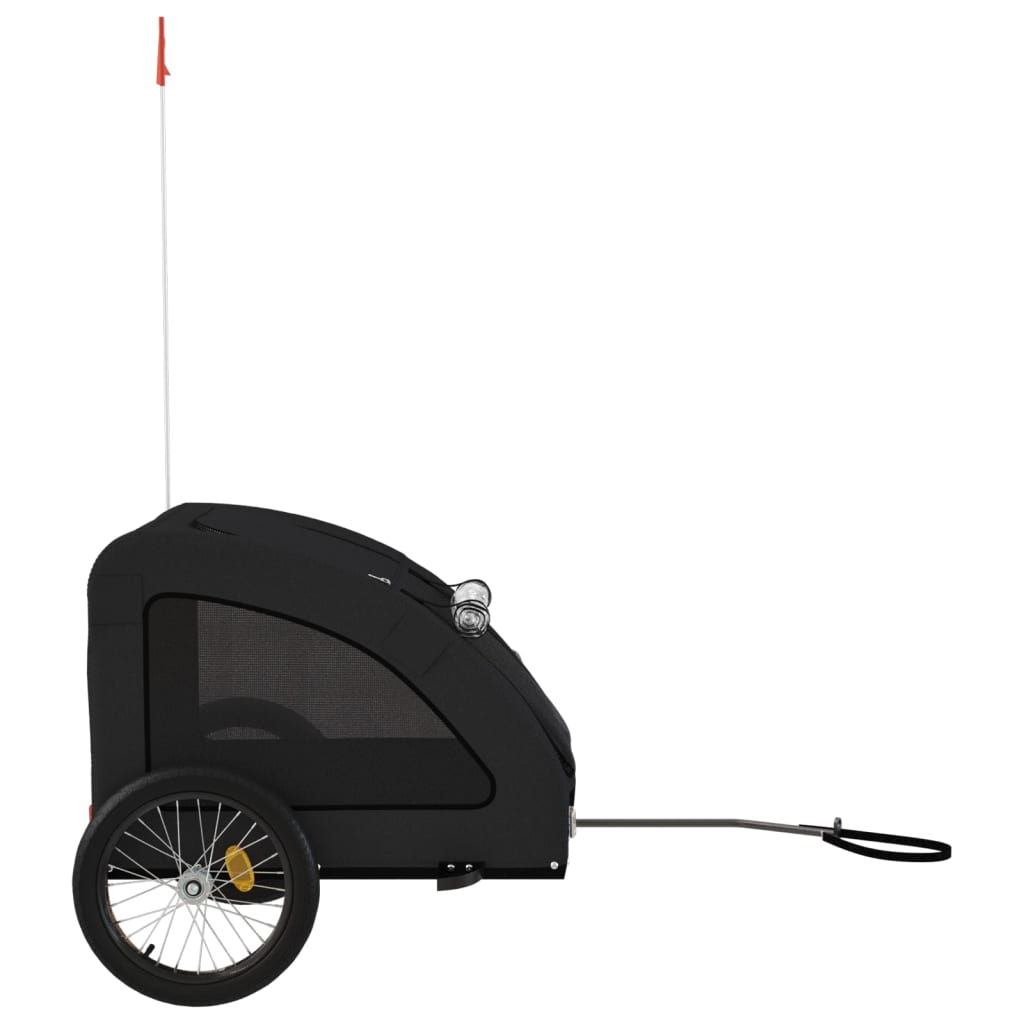 vidaXL Pet Bike Trailer Black Oxford Fabric and Iron